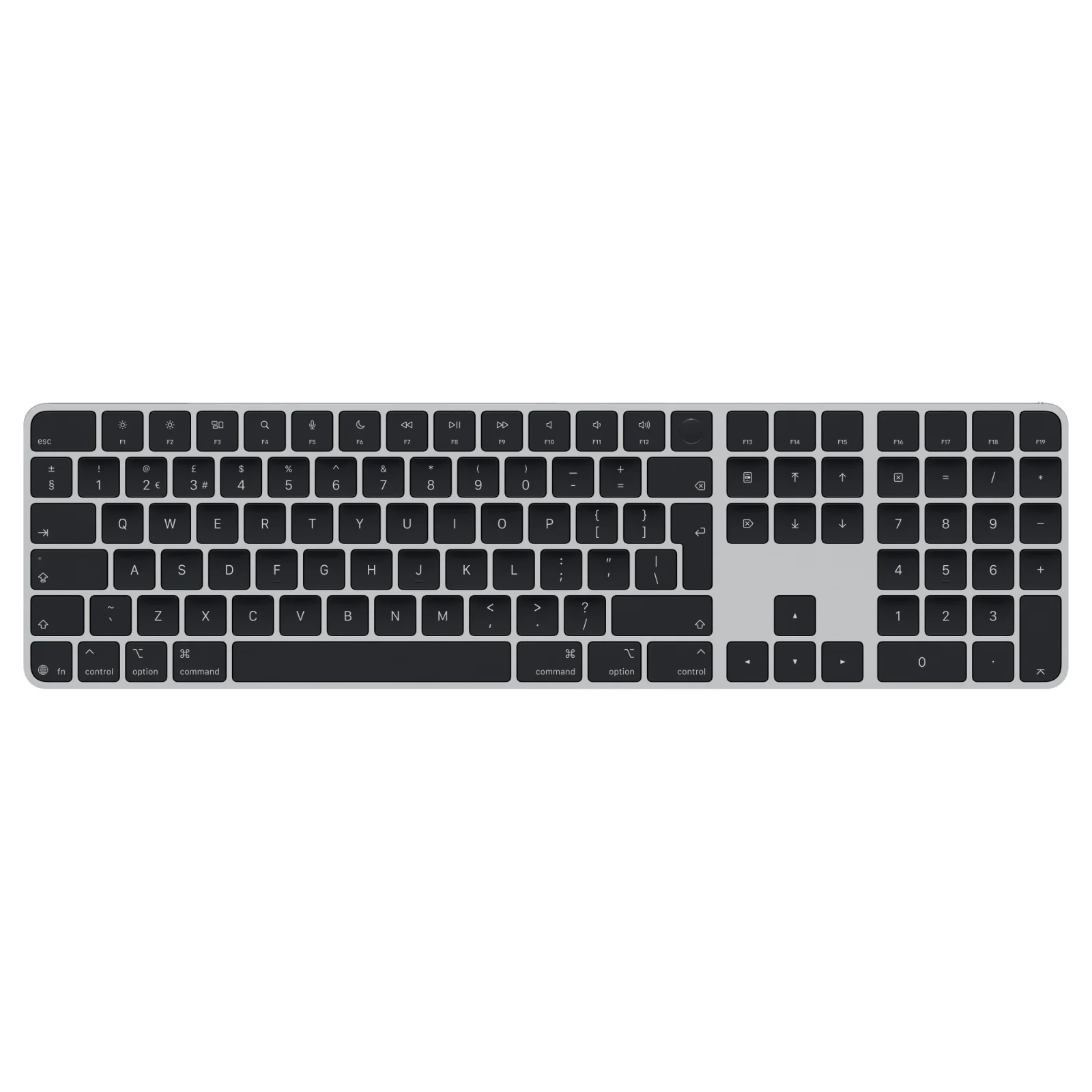 Magic Keyboard with Touch ID and Numeric Keypad for Mac models with Apple silicon (USB‑C) - British English - Black Keys