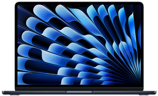 colour macbook air m5 midnight product photograph