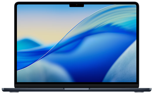colour macbook air mx midnight product photograph