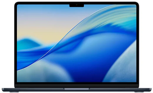 colour macbook air mx midnight product photograph